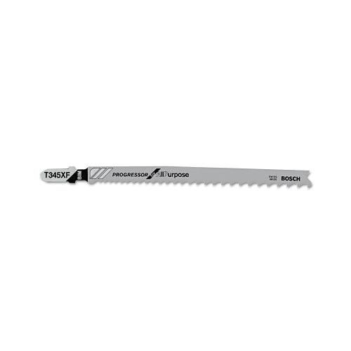 Bosch Power Tools Progressor Series T-Shank Jigsaw Blade For Wood W/Nails, 5 1/4Inches X .39", 5/10 Tpi - 5 per CD - T345XF
