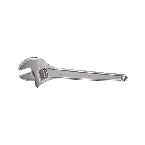 Ridgid Adjustable Wrenches, 15 Inches Long, 1 11/16 Inches Opening, Cobalt Plated - 1 per EA - 86922