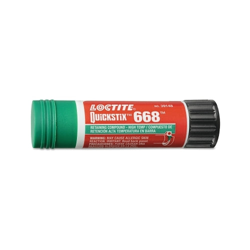 Compuesto de retención Loctite Quickstix 668, alta temperatura, tubo de 19 G, verde, 1870 Psi - 1 por EA - 640470