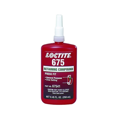 Compuesto de retención Loctite 675, resistencia media, botella de 250 ml, verde, 3000 Psi - 1 por BTL - 135533