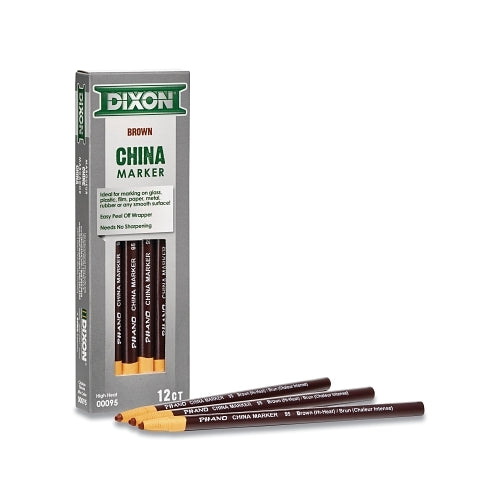 Dixon Ticonderoga Phano China Markers, Brown, 12 Ct - 12 per DOZ - 00095