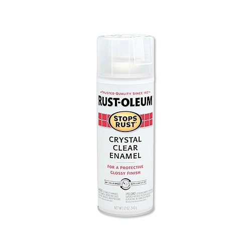 Rust-Oleum Stops Rust Clear Enamel Spray Paint, 12 Oz Aerosol Can, Crystal, Glossy Finish - 6 per CA - 7701830