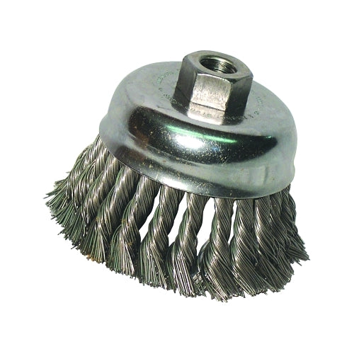 Anchor Brand Knot Wire Cup Brush, 6 Inches Dia., 5/8-11 Arbor, .025 Inches Carbon Steel, Double Row - 1 per EA - 94884