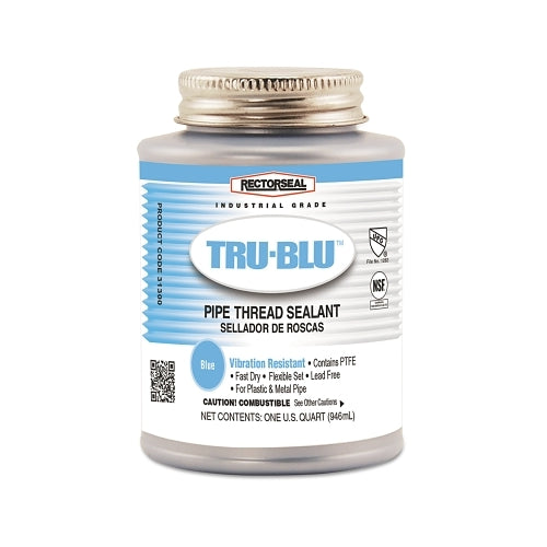 Rectorseal Tru-Blu Pipe Thread Sealant, 1 Quart Can, Blue - 1 per CN - 31300