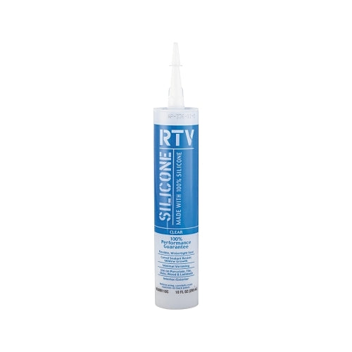 White Lightning Contractor Rtv Silicone Sealant, 10 Oz Cartridge, Clear - 12 per CS - WL099110C