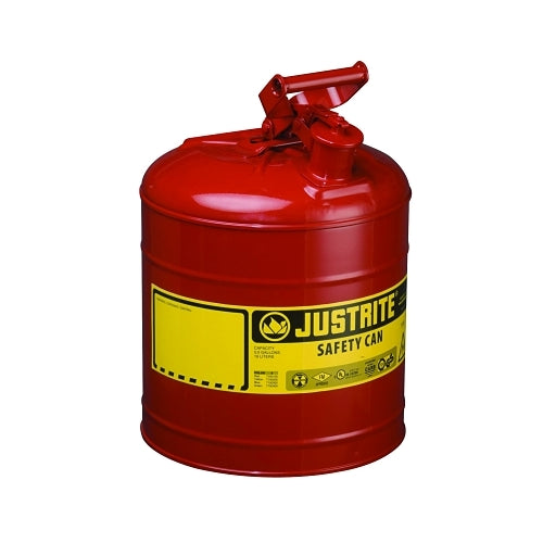 Justrite Type I Steel Safety Can, Flammables, 5 Gal, Red - 1 per EA - 7150100