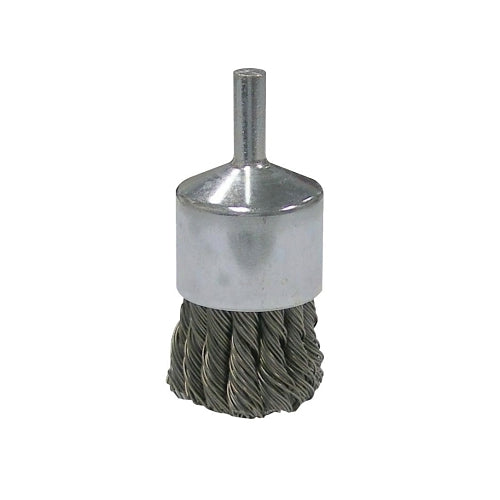 Weiler Vortec Pro Stem Mtd Knot Wire End Brushes, Carbon Steel, 1 Inches Dia, .014 Wire - 10 per CT - 36288