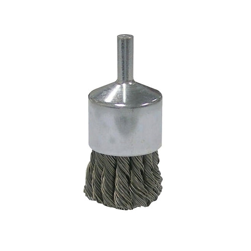 Weiler Vortec Pro Stem Mtd Knot Wire End Brushes, acero al carbono, 1 pulgada de diámetro, alambre .014 - 10 por CT - 36288