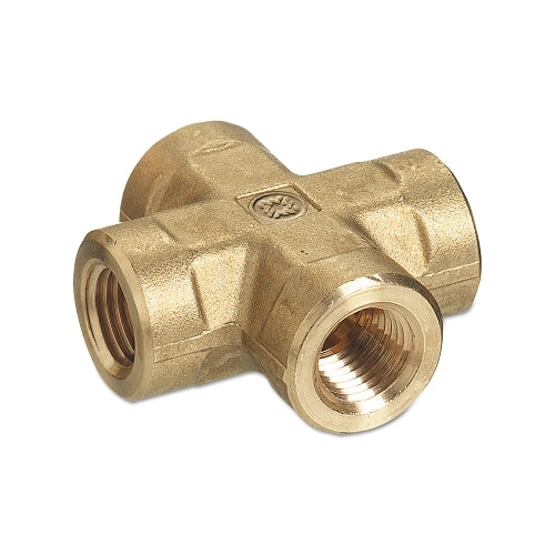 Western Enterprises Pipe Thread Crosses, Connector, 3000 Psig, Brass, 1/4 Inches (Npt) - 1 per EA - BCR4HP