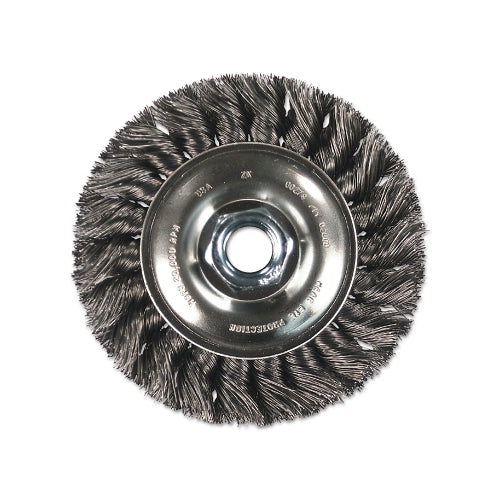 Advance Brush Standard Twist Single Row Knot Wheel, 4 D X 5/8 W, .014 Steel Wire, 20000 Rpm - 1 per EA - 81657
