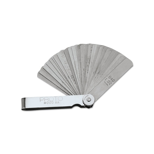 Proto 25 Blade Feeler Gauge Set, 0.0015 Inches To 0.040 Inches Thickness, Inch/Metric, 1/2 Inches X 3 In - 1 per ST - J000AA