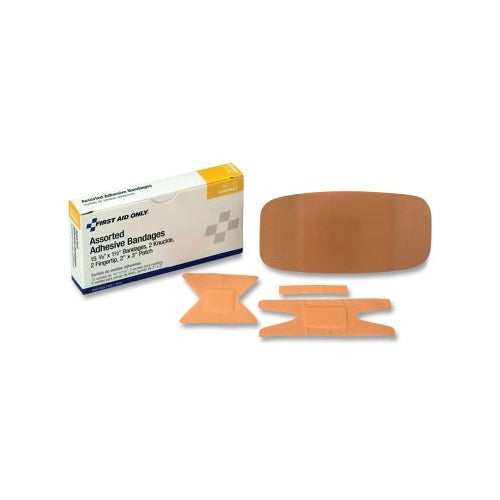 First Aid Only Plastic Adhesive Strip, 3/8 Inches X 1-1/4 Inches And 2 Inches X 4 In, Bandages, 20/Box - 1 per EA - 90135