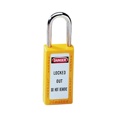 Master Lock Zenex Thermoplastic Safety Lockout Padlock, 411, 1-1/2 W X 3 H Body, 1-1/2 Inches H Shackle, Kd, Yellow - 6 per BOX - 411YLW