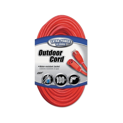 Southwire Vinyl Extension Cord, 100 Ft, 1 Outlet, Red - 1 per EA - 024098804