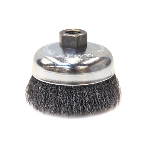 Anchor Brand Crimped Wire Cup Brush, 4 Inches Dia, 5/8 In-11 Arbor, 0.014 Inches Carbon Steel - 1 per EA - 93716