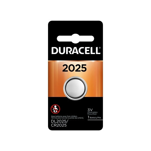Duracell Keyless Entry Battery, 3V, 2025 Lithium, 1 Ea/Pk - 6 per CT - DURDL2025BPK