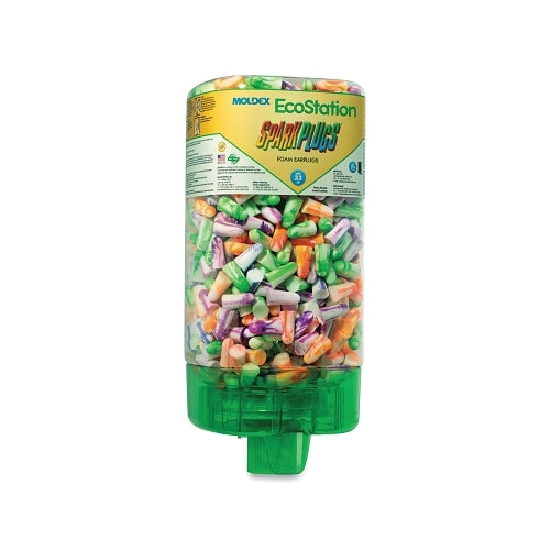 Moldex Ecostation Earplug Dispenser Starter Kit, Recyclable Bottle, Foam Earplugs, Assorted Color Swirls/Streaks, Sparkplugs - 1 per KT - 6703