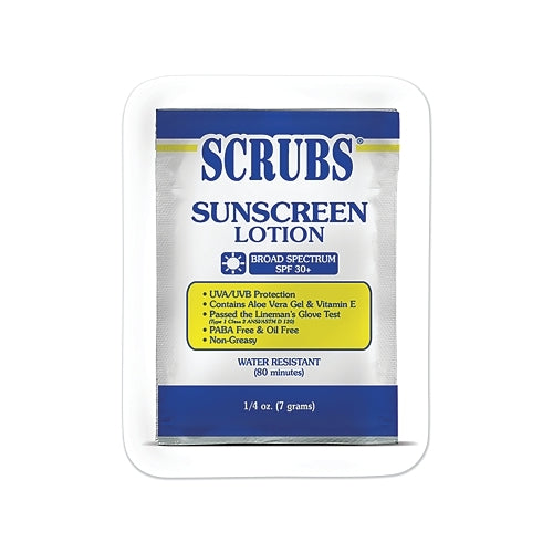 Lotion de protection solaire Scrubs, 1/4 Oz, paquet unique - 100 par CA - 92101