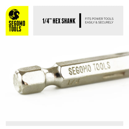 Segomo Tools 13 Piece 1/4 Inch Hex Shank Titanium Twist Drill Bit Set (1/16" to 1/4") - DB13SAE