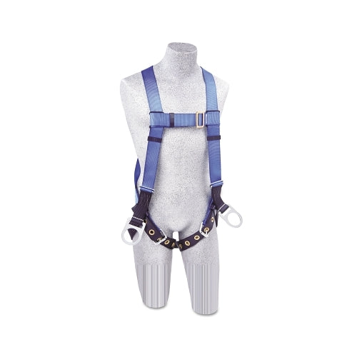 Protecta First Full Body Harnesses, Back & Side D-Rings, Tongue Buckle Legs, Blue - 1 per EA - AB17560