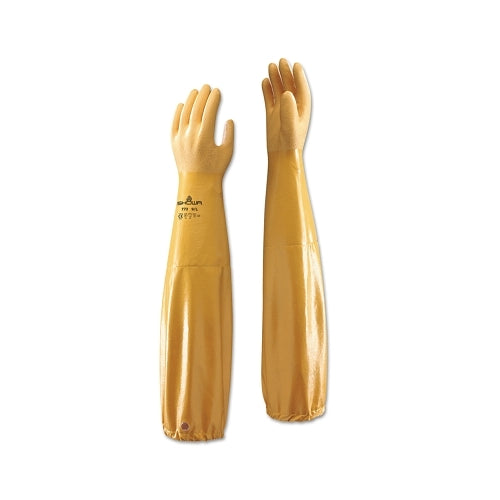 Showa 772 Nitrile Gloves, 26 Inches Cuff, Cotton Lining, Yellow, 12 Mil - 1 per DZ