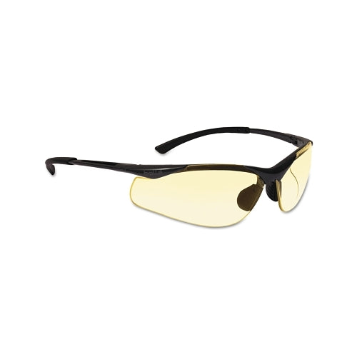 Bolle Safety Contour Safety Glasses, Yellow Polycarbonate Lens, Anti-Fog/Anti-Scratch, Gray/Black Nylon/Rubber Frame - 10 per BX - 40046