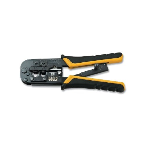 Klein Tools Pince à sertir/dénuder/coupe-câble de données à cliquet, 7,5 pouces de longueur, 22 à 28 AWG, poignée ergonomique confortable - 1 par EA - VDV226-011-SEN