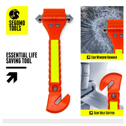 Segomo Tools 2 & 4 Pack Emergency Escape Safety Hammers with Car Window Breaker & Seat Belt Cutters