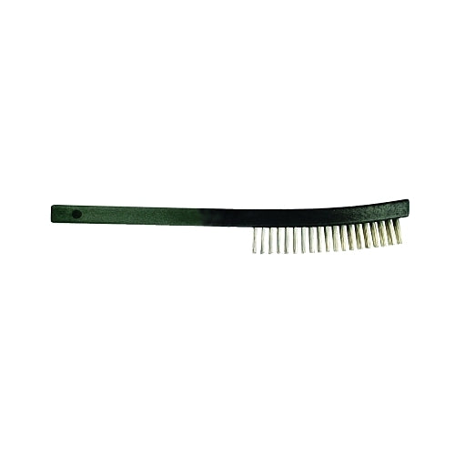 Advance Brush Curved Handle Scratch Brushes, 13-3/4 Inches L, 3 X 19 Rows, Ss Wire, Plastic Handle - 1 per EA - 85014