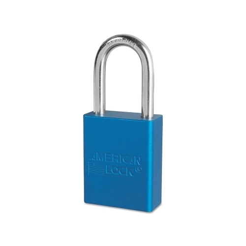 American Lock Solid Aluminum Padlock, 1/4 Inches Dia, 1-1/2 Inches L X 3/4 Inches W, Blue - 1 per EA - A1106BLU