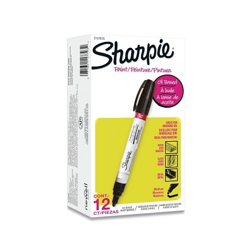 Sharpie Oil Based Paint Marker, Black, Medium, Bullet - 12 per DZ - 2107615