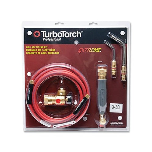 Turbotorch Torch Kit Swirl, Extreme X-3B, Acetylene, Includes Cga 520 Regulator, Rear Valve Handle, Hose, 2-Tips, B Tank Connection - 1 per EA - 03860335