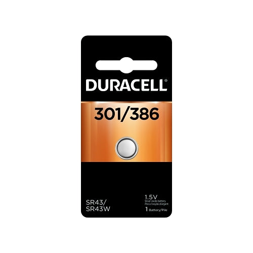 Duracell Watch/Electronic Battery, 1.5V, 309/393 Silver Oxide Button Cell, 1 Ea/Pk - 6 per CT - DURD309393