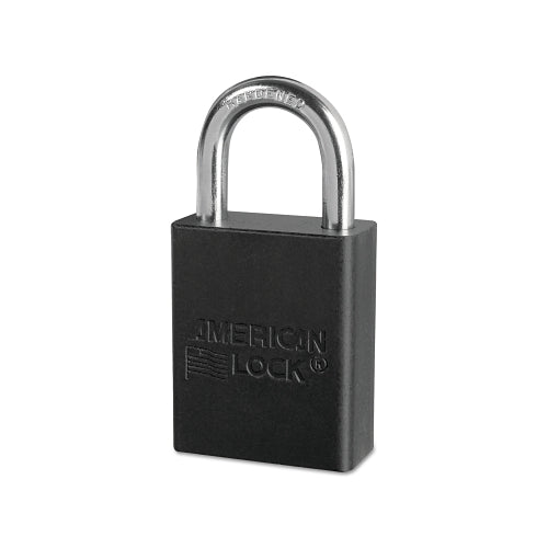American Lock Solid Aluminum Padlocks, 1/4 Inches Dia, 1 Inches L X 3/4 Inches W, Black - 1 per EA - A1105BLK