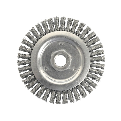 Weiler Roughneck Stringer Bead Wheel, 4-1/2 Inches Dia X 3/16 Inches W Face, 0.020 Inches Stainless Steel Wire, 15000 Rpm - 5 per CT - 13238