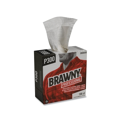 Georgia-Pacific Brawny Industrial Medium-Duty Wiper, White, 9.2 Inches X 16.5 In, 166 Sheets, Box, 1/4 Fold, 4-Ply - 5 per CA - 290503