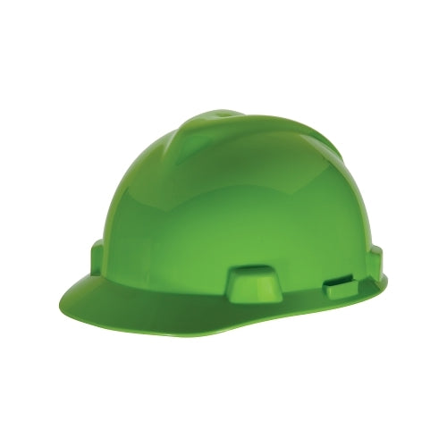 Msa V-Gard 500 Protective Cap, 4 Point Fas-Trac, Slotted, Hi-Viz Lime Green - 1 per EA - 10035212