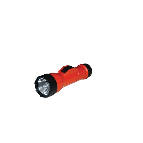 Bright Star Led Worksafe Waterproof Flashlight, 2 D-Cell Batteries, 80 Lm, Safety Orange With Black End Cap/Lens Rim - 1 per EA - 15460