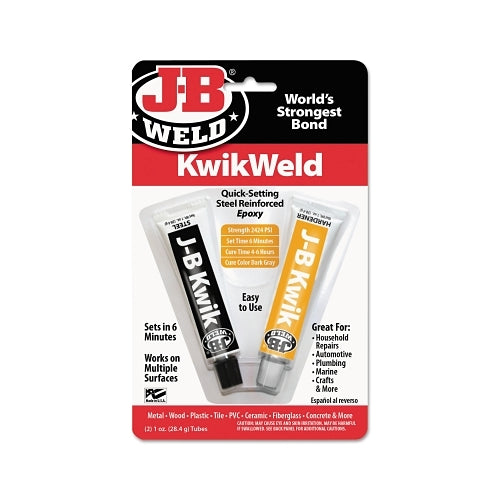 JB Weld Compuesto de soldadura en frío, 2 oz (2 x 1 oz) empaquetado en piel, gris oscuro - 1 por EA - 8276