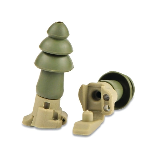 Tapón para oídos de protección contra impulsos Moldex Battleplugs, plástico blando, verde, cónico, con cable - 1 por PR - 6498