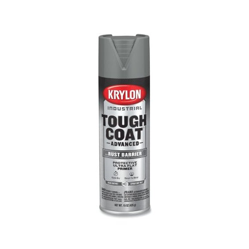 Krylon Industrial Tough Coat Advanced With Rust Barrier Technology Spray Paint, 15 Oz, Gray Primer, Ultra Flat - 6 per CA - K00829008