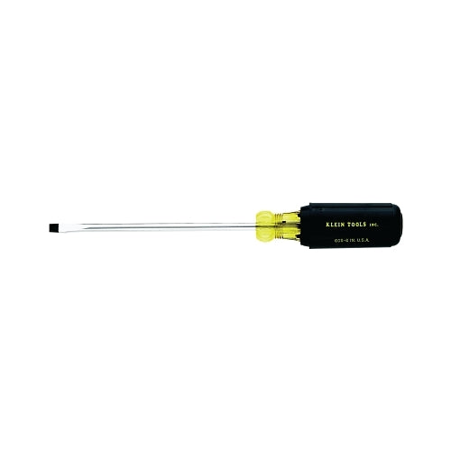 Klein Tools Heavy-Duty Slotted Cabinet-Tip Cushion-Grip Screwdrivers, 1/4 In, 10 11/32 Inches L - 1 per EA - 6056