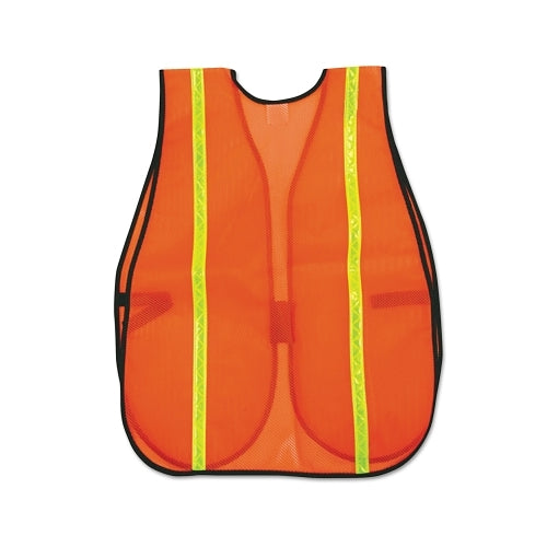 Mcr Safety Safety Vests, One Size Fits Most, Orange W/Lime Stripe - 1 per EA - V211R