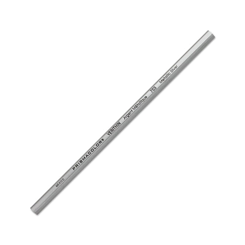 Prismacolor Verithin Art Pencil, duro, plateado metálico - 12 por caja - 2460