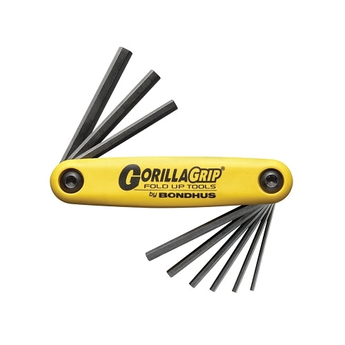Bondhus Gorillagrip Fold-Up, 9 Per Fold-Up, Hex Tip, Inch, 5/64 Inches To 1/4 In - 1 per ST - 12589