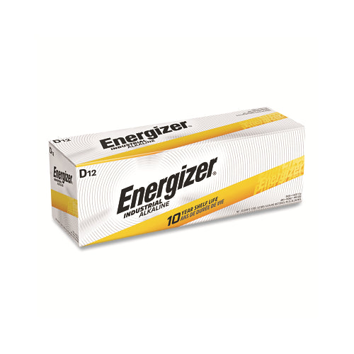 Batería alcalina industrial Energizer, D, 1,5 V, 12 por paquete, EN95