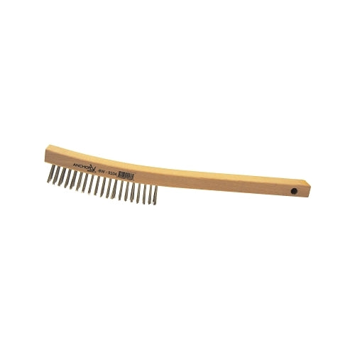 Anchor Brand Hand Scratch Brush, 6 In, 4 X 18 Rows, Stainless Steel Bristles, Curved Handle - 1 per EA - 97046