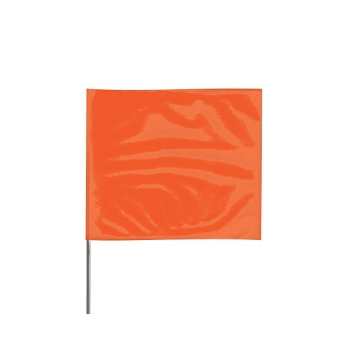 Presco Stake Flags, 4 Inches X 5 In, 24 Inches Height, Pvc Film, Orange Glo - 100 per BDL - 4524OG