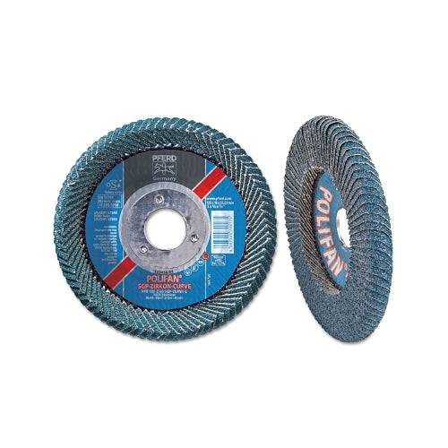 Pferd Polifan Sgp Zircon-Curve Radial Type Pfr Flap Disc, 4-1/2 Inches X 5/8 In, 40 Grit, 5/8 Inches To 11 Arbor, 13300 Rpm - 1 per EA - 67359