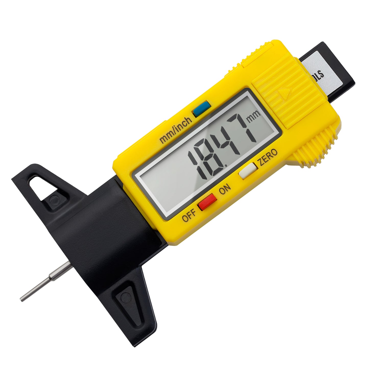 Segomo Tools Herramienta de medición del medidor de profundidad de la banda de rodadura del neumático digital LCD con conversión de milímetros y pulgadas (0-26 mm/0-1 pulgada) - DTTDG01